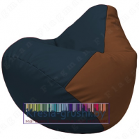 Бескаркасное кресло мешок Груша Г2.3-1507 (синий, коричневый)